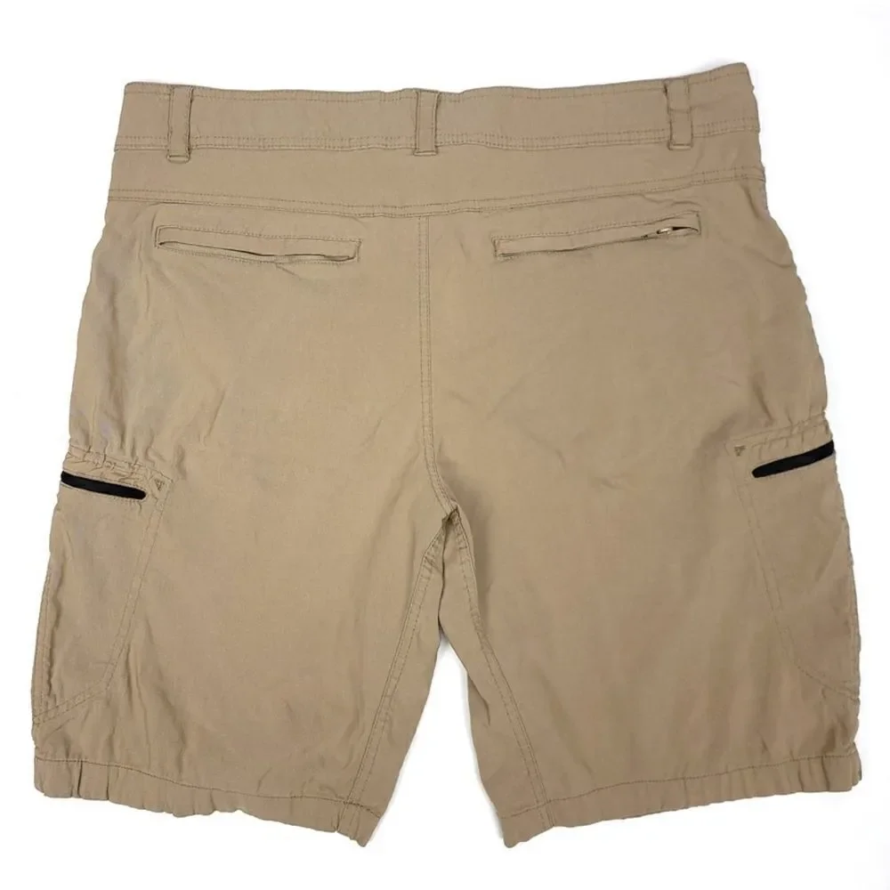 GERRY Utility Cargo Comfort Fit Active Hiking Shorts Khaki Tan Gorpcore Mens 38